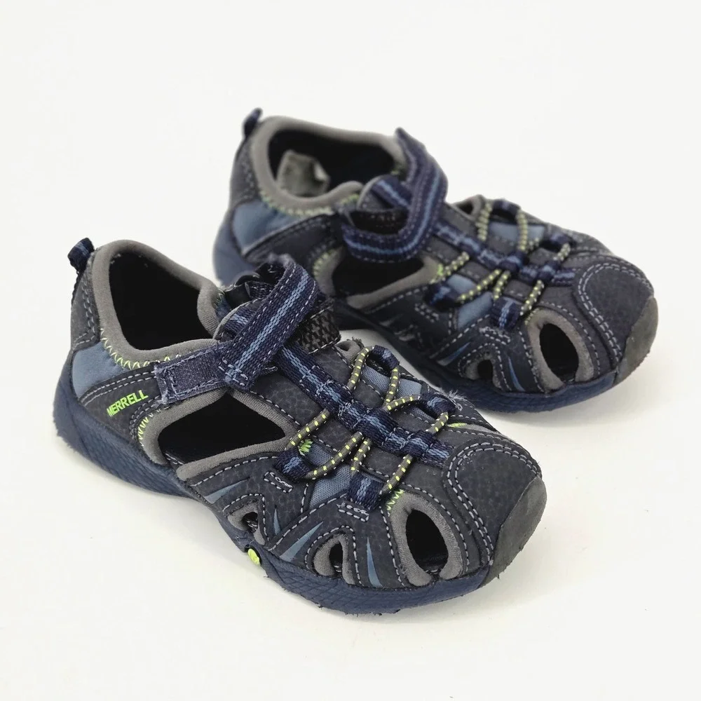 Merrell Hydro Hkr Sandal Boys Size 8M Navy Blue Hiking Water Shoes Naturecore